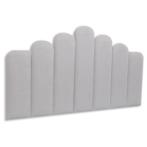 Cabeceira Casal Estofada Kit 7 Placas Concha - Linho Gelo