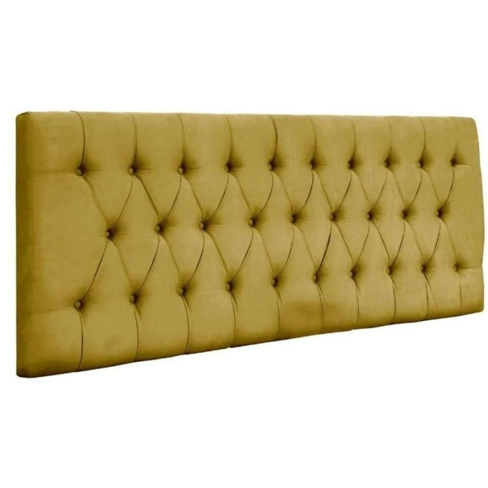 Painel Cabeceira Dubai Para Cama Box-1,38 Mt-suede Amarelo