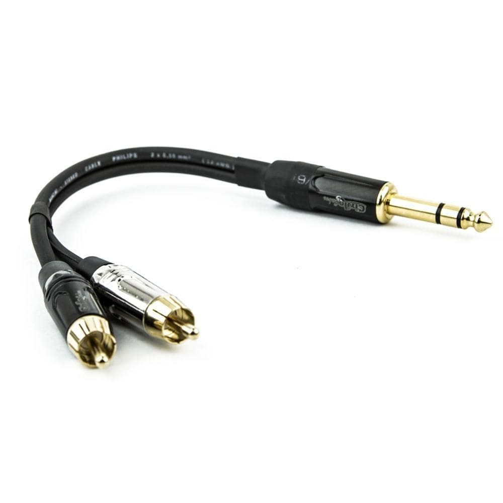 Cabo p10 para 2 rca profissional mono - 8 metros