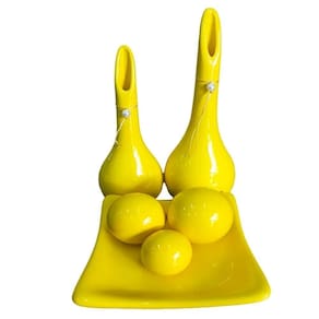 Vasos par lâmpadas e centro de mesa 3 amarelo