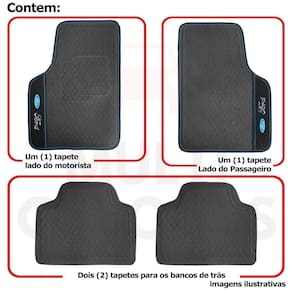 Tapete borracha ford ecosport edge fusion mondeo bordado