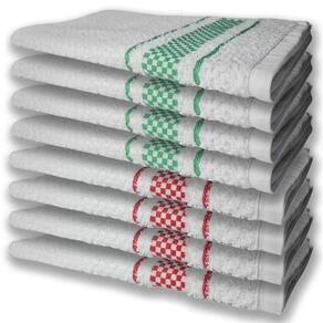 8 Panos De Prato Atoalhado Premium 4 Vermelho 4 Verde