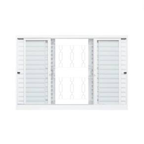 Veneziana Realiza 6 Folhas 2 Fixas Grade Elo 150X100cm Vitralfer