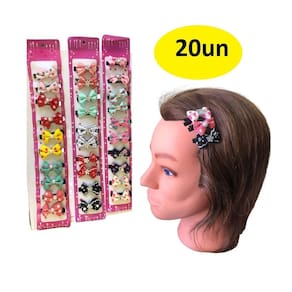 20 presilhas de cabelo tic tac laço infantil