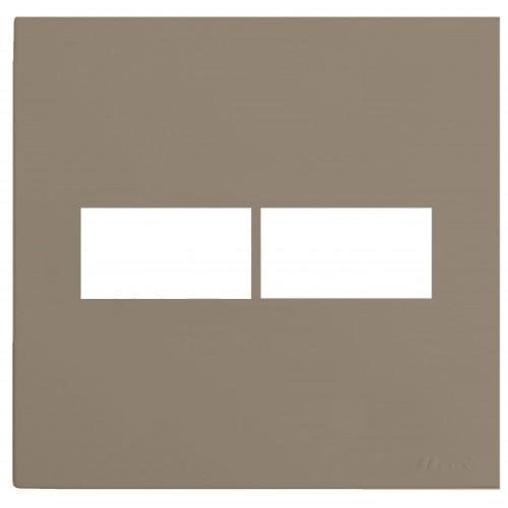 Placa para 2 mod com suporte 4x4 - recta satin fosco