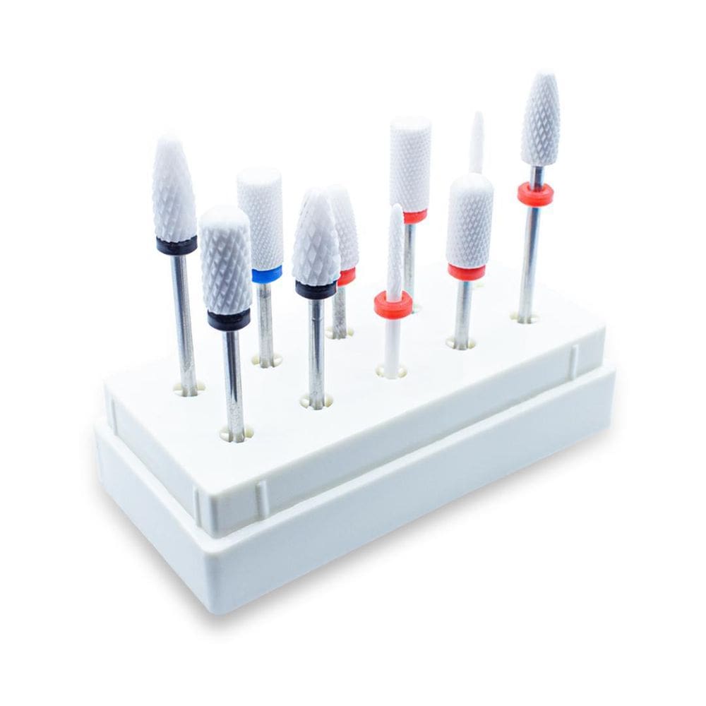 Suporte para 10 brocas lixadeira elétrica organizador branco