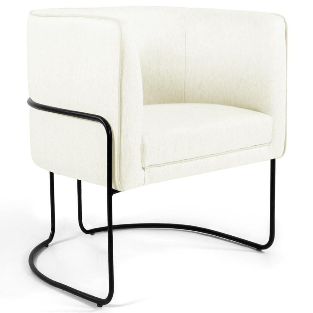 Poltrona Base Aço Betina C-26 Corano Bege - Domi