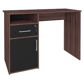 Escrivaninha Mesa Escritório 1 Porta 1 Gaveta Ipê/preto