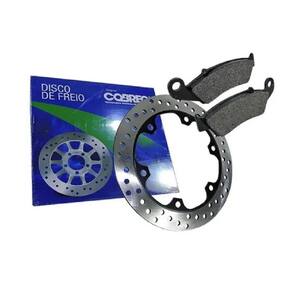 Disco e pastilha freio dianteiro cobreq honda nx 400