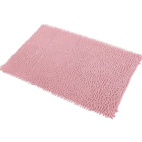 Tapete banheiro bolinha microfibra antiderrapante rosa