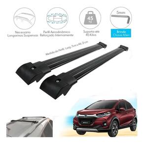 Travessa de teto aluminio honda wrv 2015 em diante preto preto larga