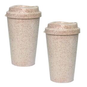 Kit 2 copos mug fibra madeira greencolors palha 320ml