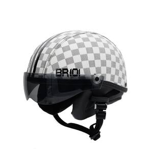 Capacete coquinho br 101 xadrez branco vision fume p