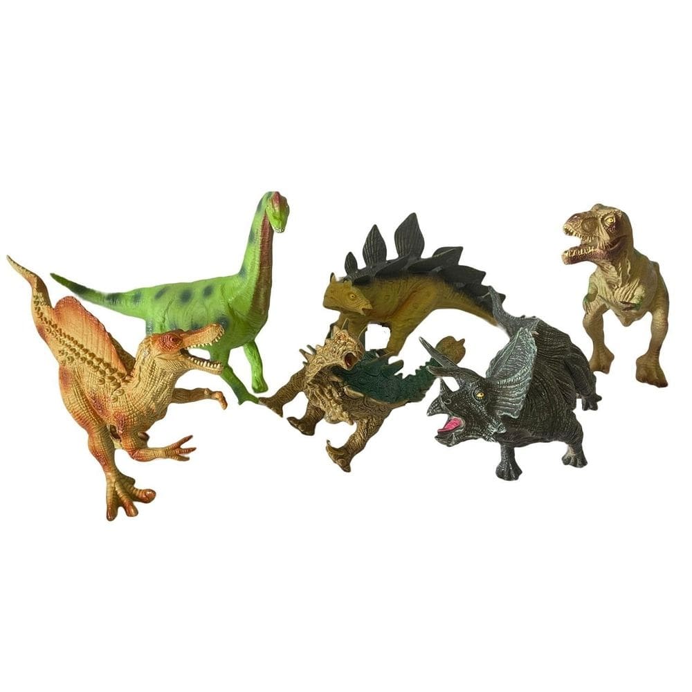 Kit com 6 dinossauros brinquedo infantil