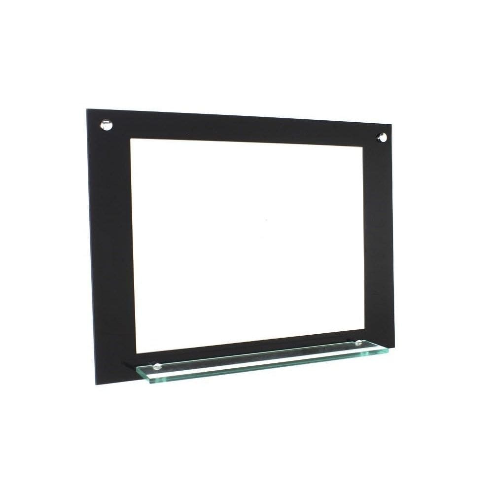 Espelho para banheiro com prateleira 70cm preto