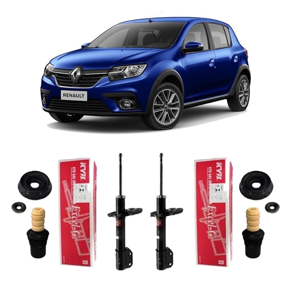 Kit 2 amortecedor com kit coxim dianteiro sandero 2018-2020