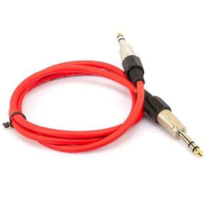 Cabo p10 para p10 estéreo profissional vermelho 1m