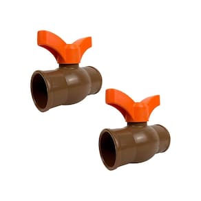 2x registro de soldável pvc 75mm 2.1/2 marrom