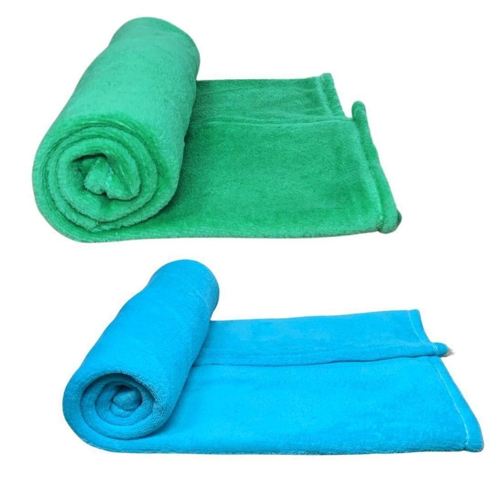 Kit 2 mantas pet cor verde e azul
