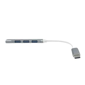 Hub usb-c tipo-c 3 portas usb 2.0 1 porta usb 3.0 cinza