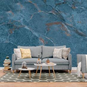 Papel de parede painel 3d mármore calacata azul lavável 4m