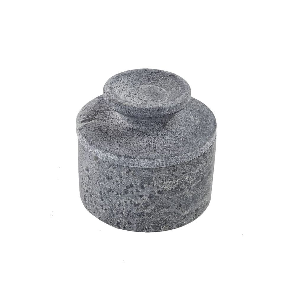 Manteigueira Francesa Servir Decorar Pedra de Sabão 12cm