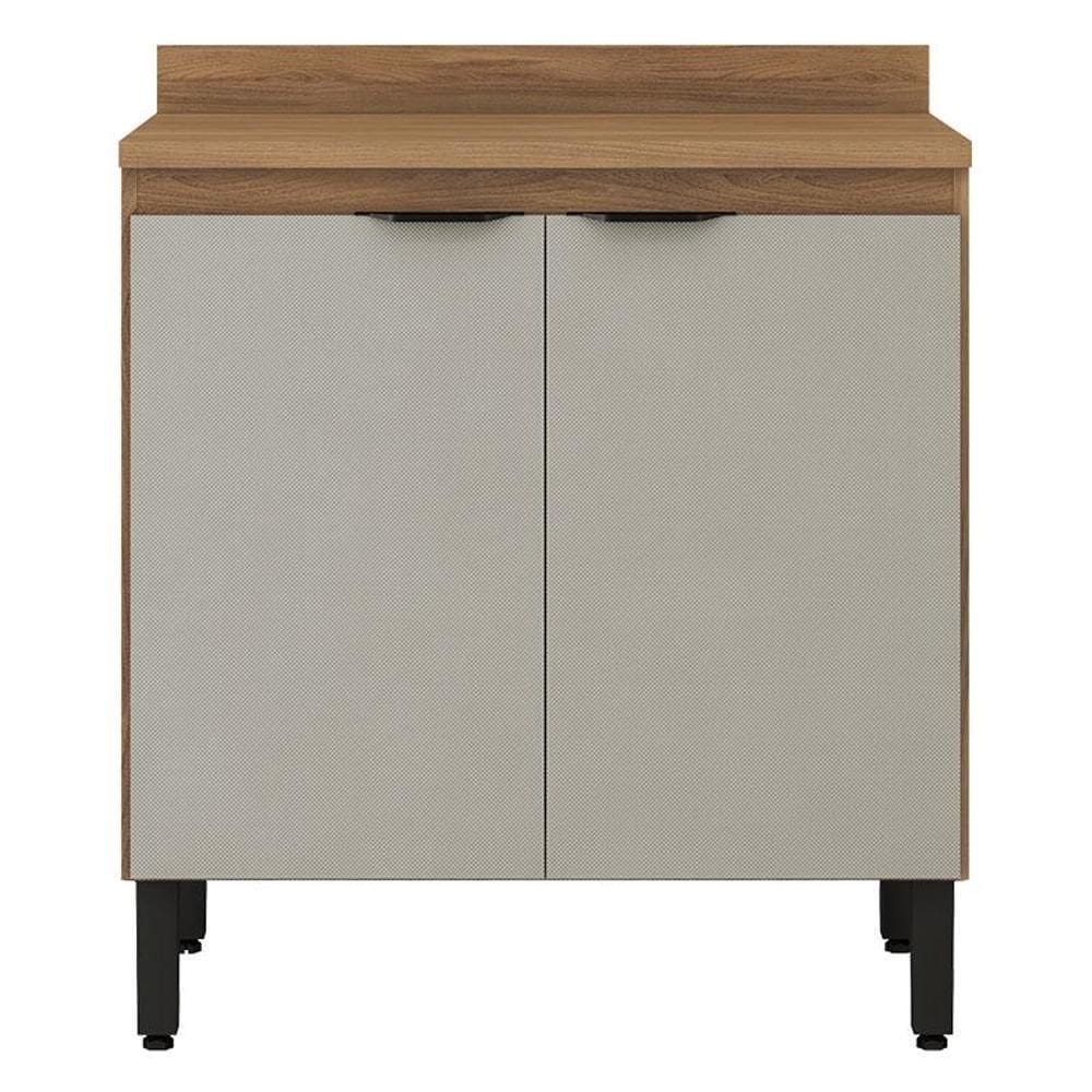 Balcão de Cozinha Firenze 2 Portas 80 cm Amêndola Touch Nude Prime Tx - Demóbile