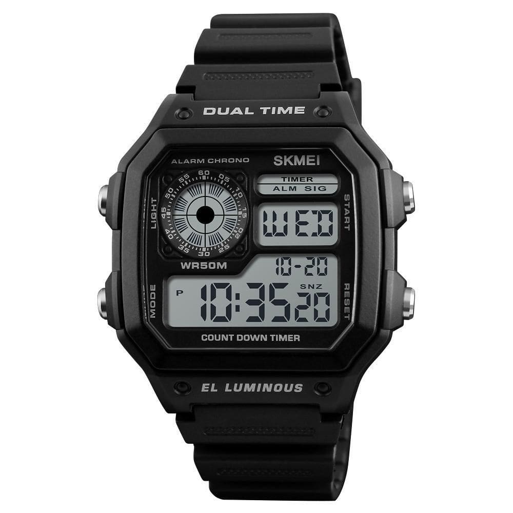Relógio masculino skmei 1299 esportivo digital 5atm preto
