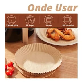 Forro de papel anti gordura para airfryer kit com 50 formas