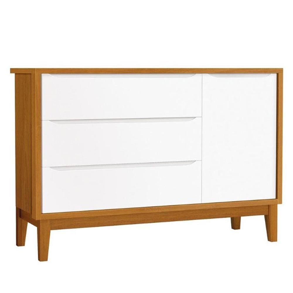 Cômoda Infantil New Classic Branco Acetinado Savana com Pés Madeira – Reller