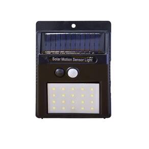 Luminária solar preta 20 leds sensor de presença e movimento
