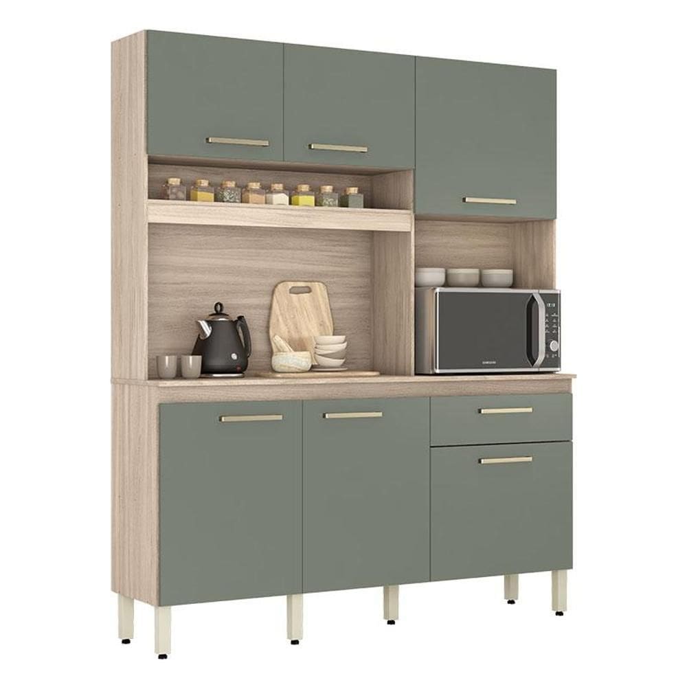 Kit Cozinha Compacta Álamo Avena Touch Menta – Demóbile