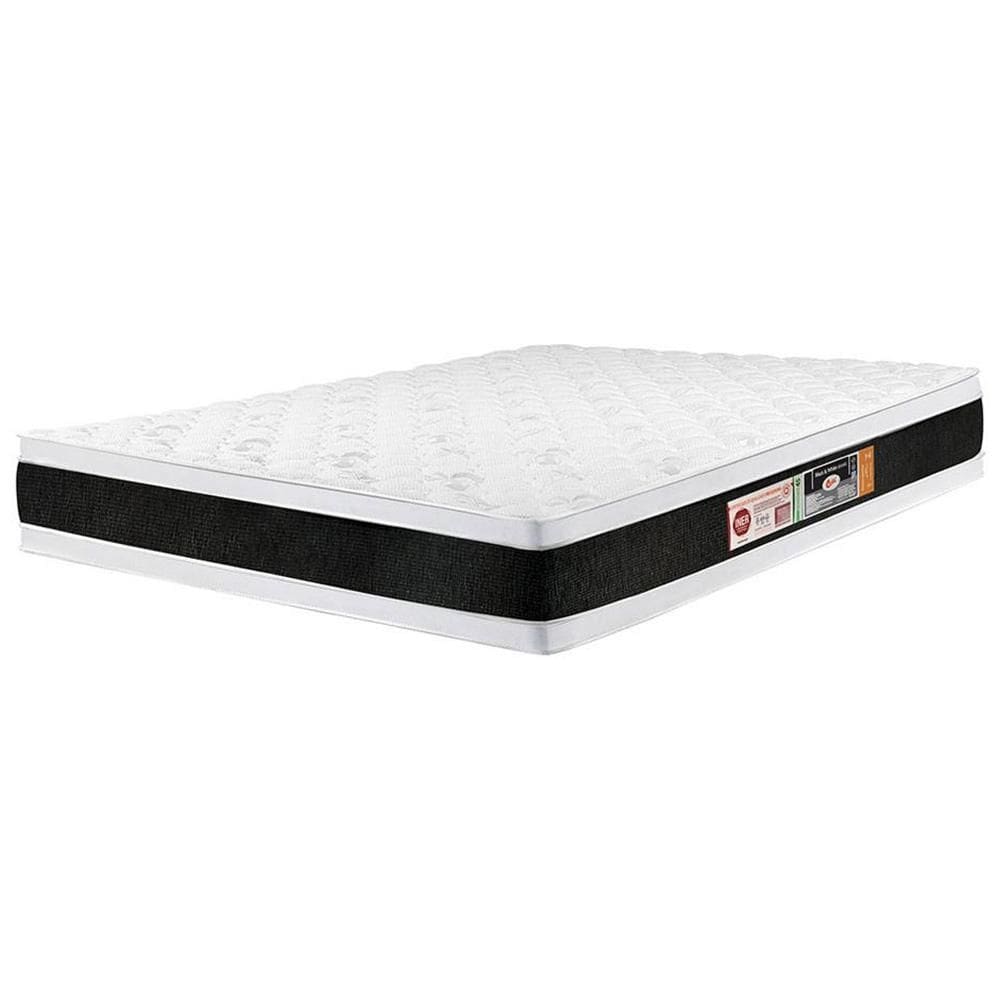 Colchão Ortopédico D45 Viúva Castor 128 x 188 x 27 cm Double Face Black & White - Branco