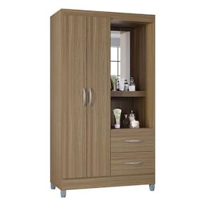 Guarda Roupa Solteiro Cordoba 2 Portas Castanho – Poquema