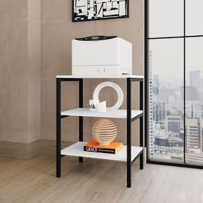 Estante para Livros Slim 2 Prateleiras Preto/Branco - Art Panta
