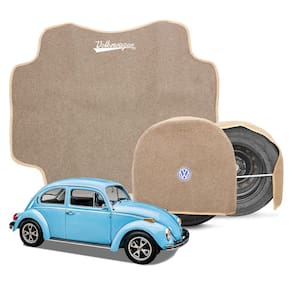Tapete Porta Malas Carpete Fusca 1959 a 1995 Bege com Capa de Estepe