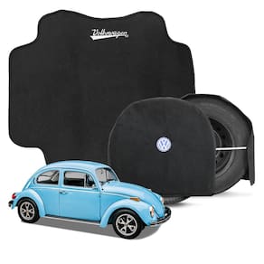 Tapete Porta Malas Carpete Fusca 1959 a 1995 Preto com Capa de Estepe