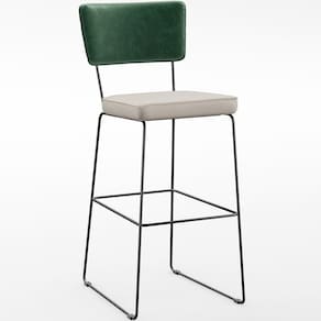 Banqueta Alta Cozinha Allana L02 Verde Musgo Cru