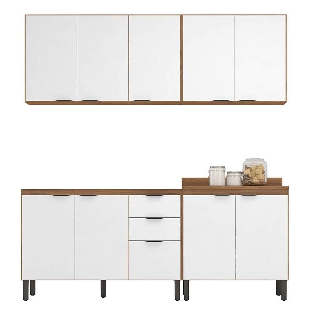 Cozinha Modulada Firenze FI0008 Amêndola Branco - Demóbile
