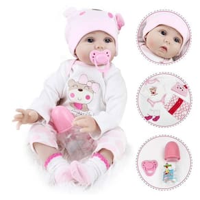 Bebê reborn laura baby boneca daylin cabelos castanhos 43cm