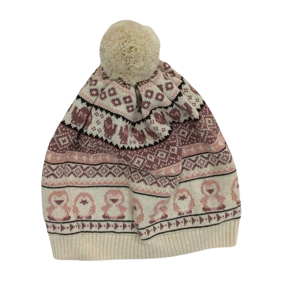 Touca lã infantil fem Vira Mexe off rose