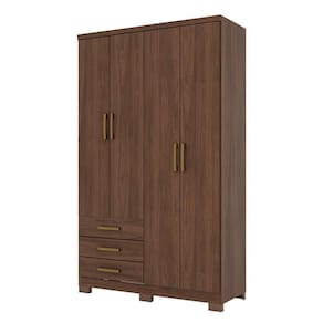 Guarda Roupa Solteiro City 4 Portas Castanho - Henn