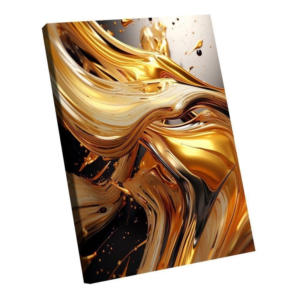 Quadro Abstract Gold 3d -- Br Artes