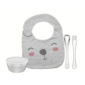 Jogo Infantil Le Petit 4 Peças Tramontina Aço Inox 64250/615 Cinza