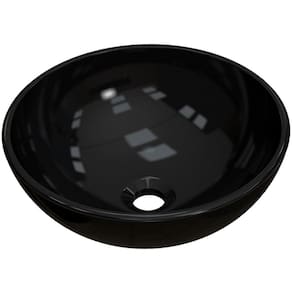 Cuba De Apoio Redonda C01 Para Banheiro R35W Preto Brilho