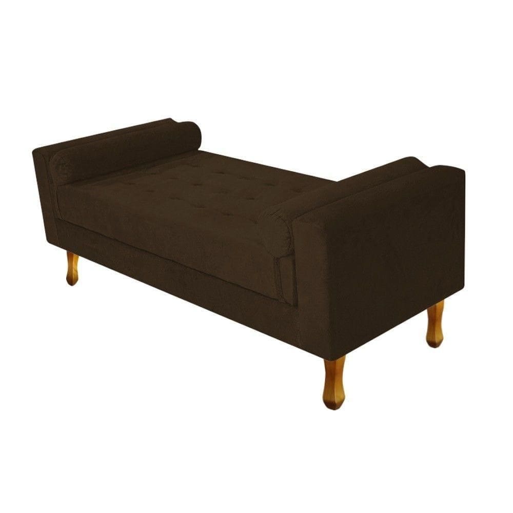 Recamier Félix Solteiro 100Cm Suede Marrom