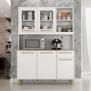 Armário de Cozinha Ambiente Rubi Branco Cinamomo - Valdemóveis