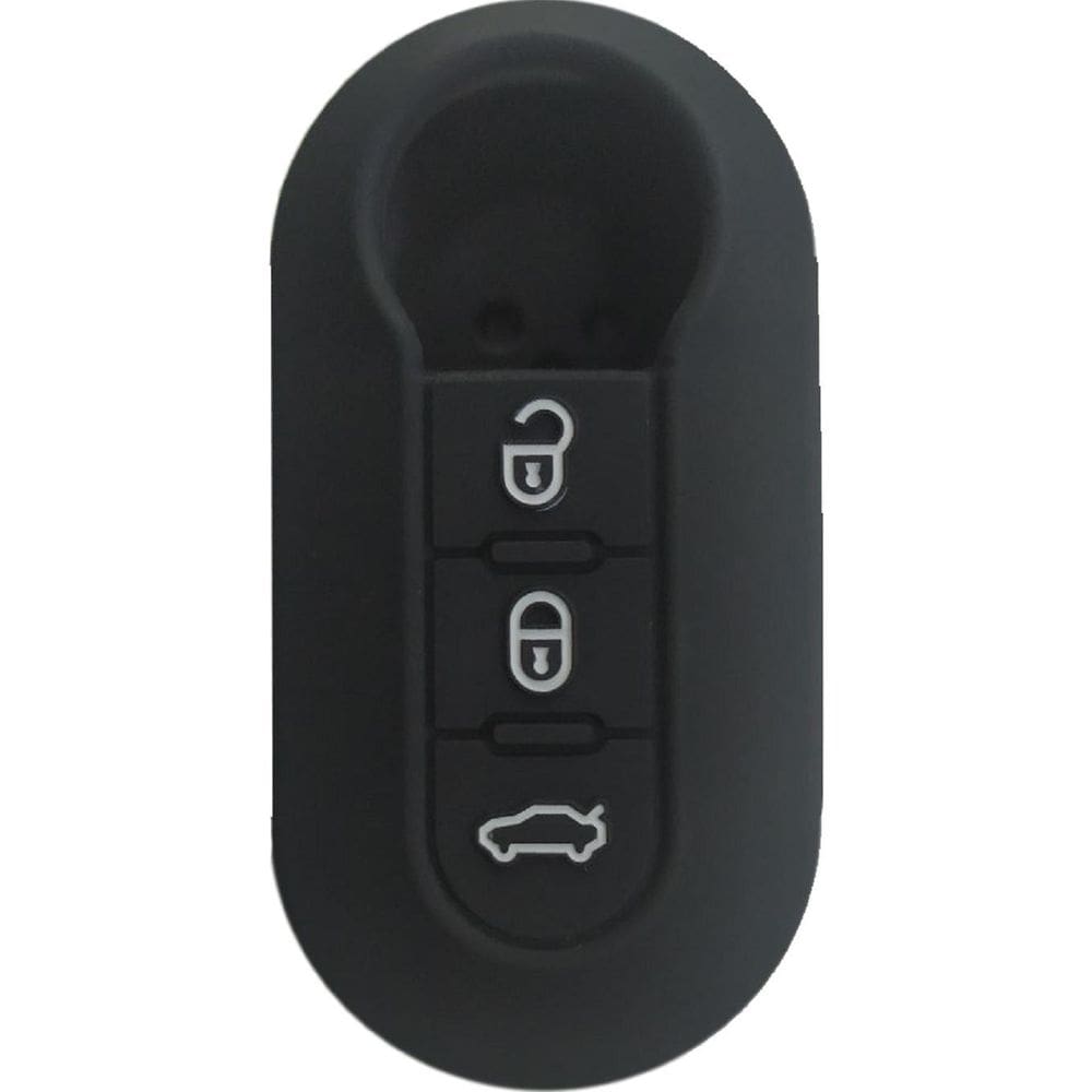 Capa de silicone preto, fiat 3 botões