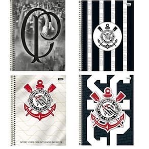 Kit 2 cadernos capa dura 1 matéria corinthians