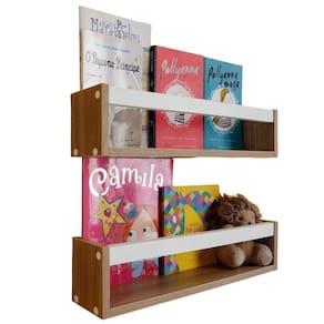 Prateleiras de livros para criança estante revisteiro organizador mdf madeira 2pçs55cm